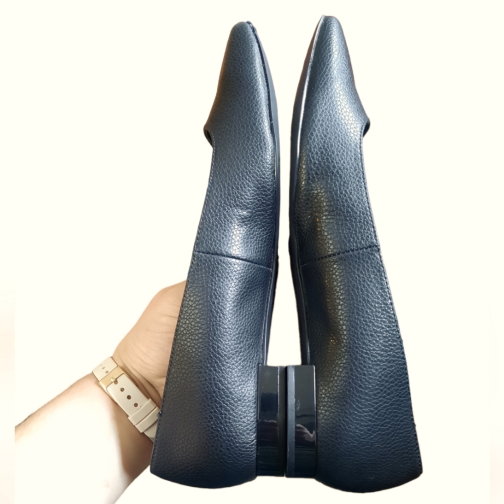 Calvin Klein Emerin Slip On Flats Dress Shoes Point Toe Pebbled Leather Black - Picture 2 of 10